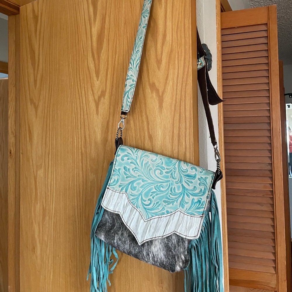 Wild lace and beadwork crossbody purse